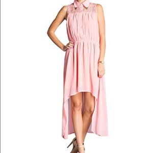 Pink high low dress